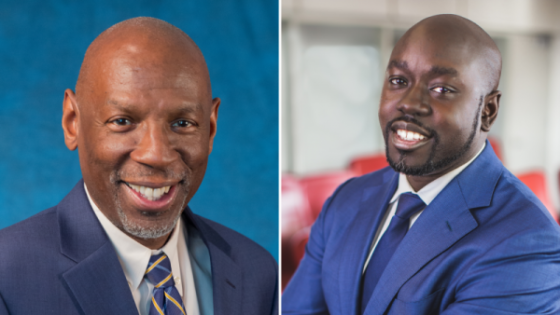 Side-by-side portraits of Geoffrey Canada and Kwame Owusu-Kesse