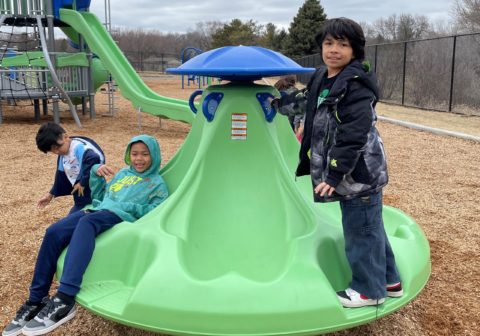 Kids in Healthy Ways program play on playground