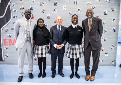 Michael Bloomberg, Kwame Owusu-Kesse, Geoffrey Canada, and Promise Academy Charter Schools High School scholars