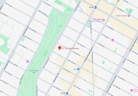 Google Image picture of P.S. 180's location pinned.