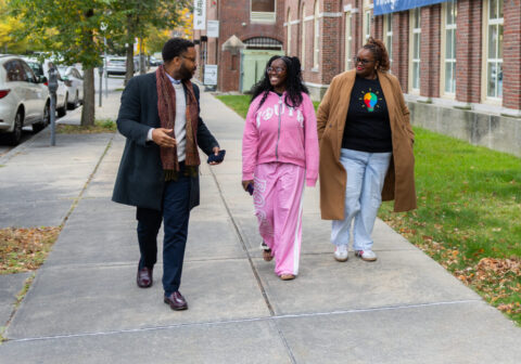 People walking outside