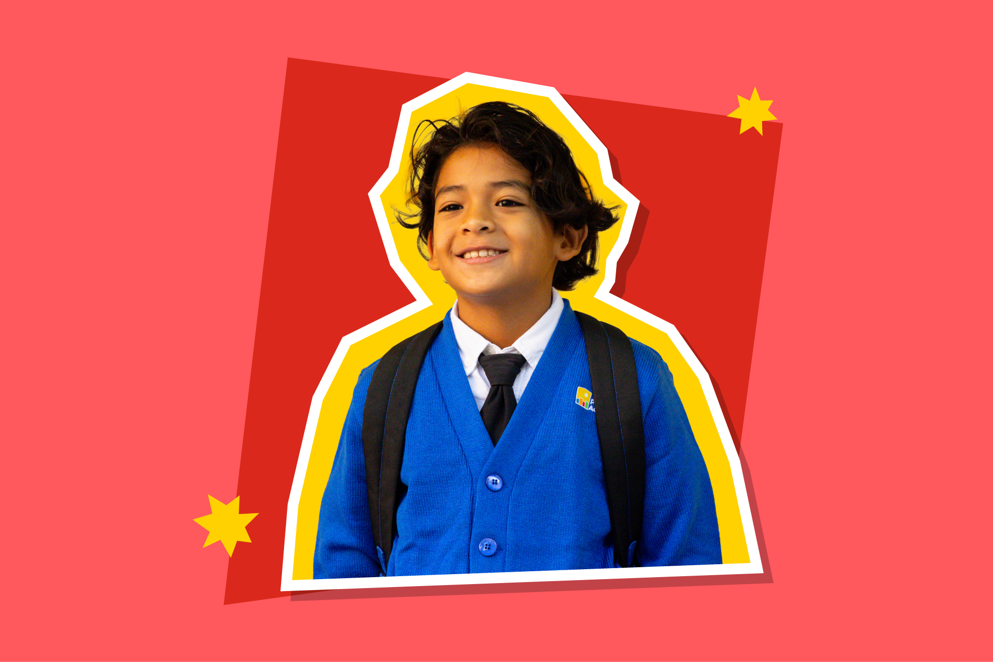 young male scholar in uniform smiling